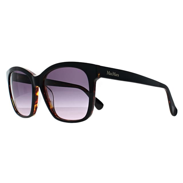 Max Mara Max Mara Women's Square Black Tortoise Smoke Grey Gradient MM0042 Logo9 - 2