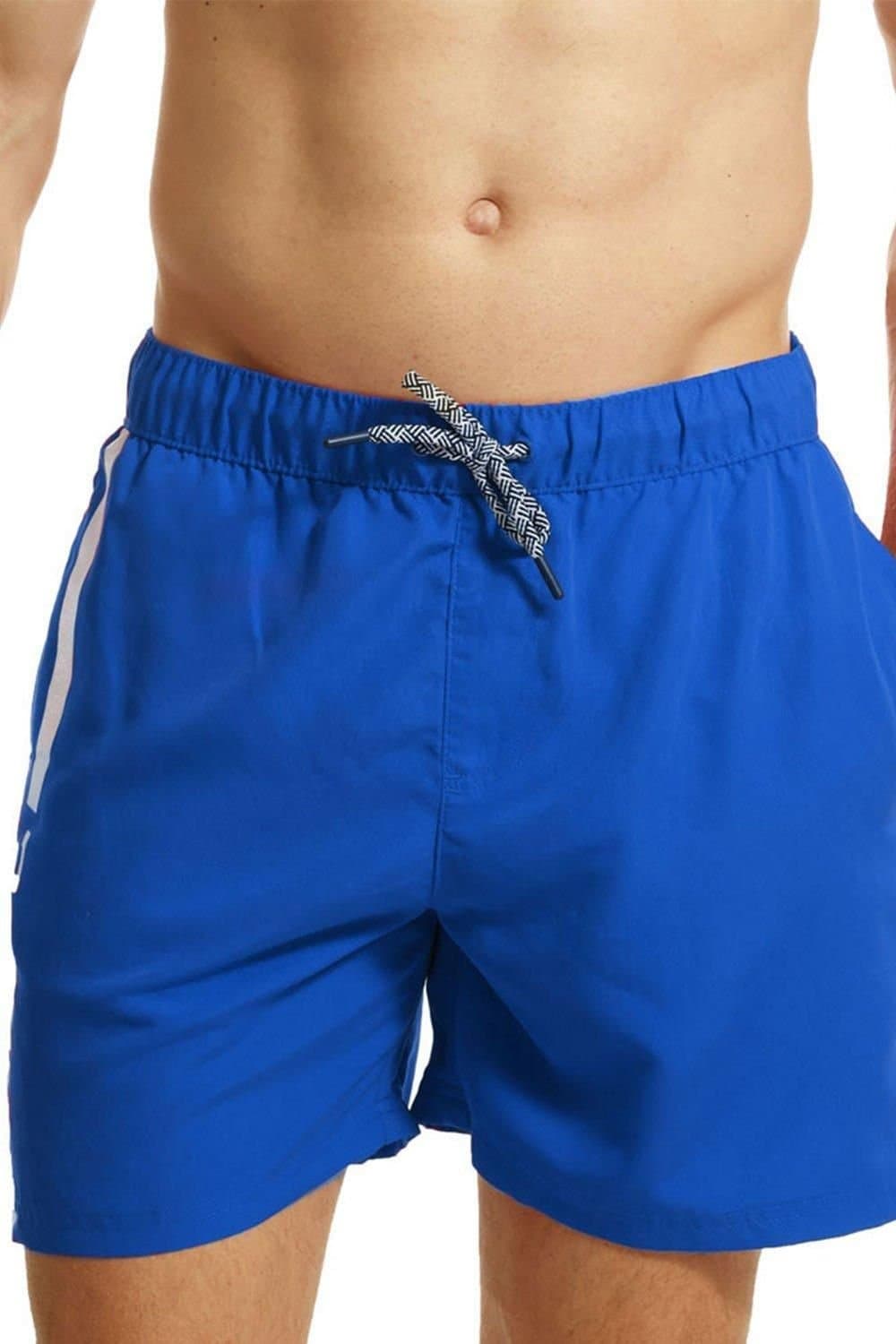 RIPT Essentials RIPT Essentials Men's Vertical Stripe Swim Shorts in Blue