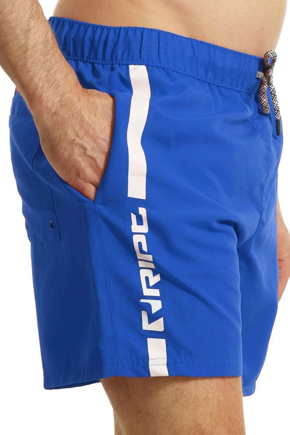 RIPT Essentials RIPT Essentials Men's Vertical Stripe Swim Shorts in Blue - 2