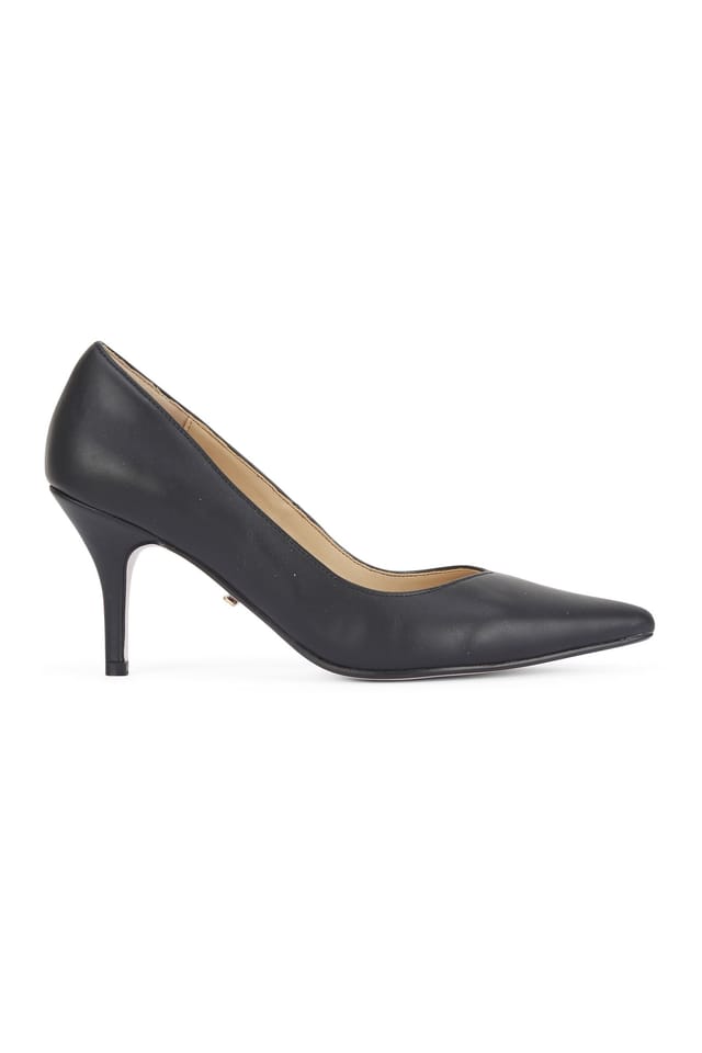 MALOW LONDON MALOW LONDON Women's Olivia Court Shoes PU/Patent Pointed Toe Stiletto Slip On Heels in Black - 2