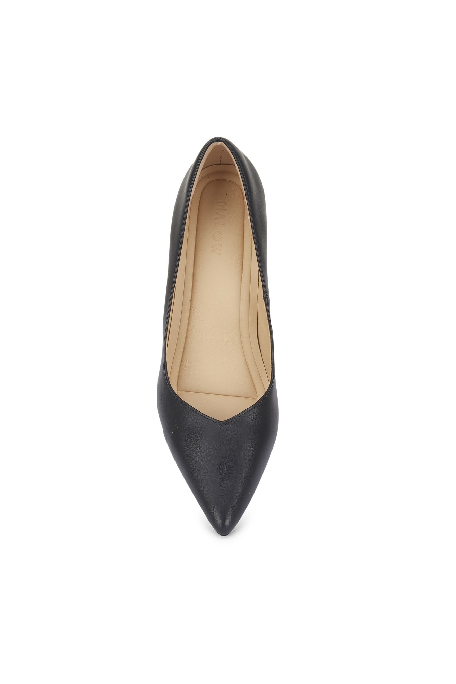 MALOW LONDON MALOW LONDON Women's Olivia Court Shoes PU/Patent Pointed Toe Stiletto Slip On Heels in Black - 4