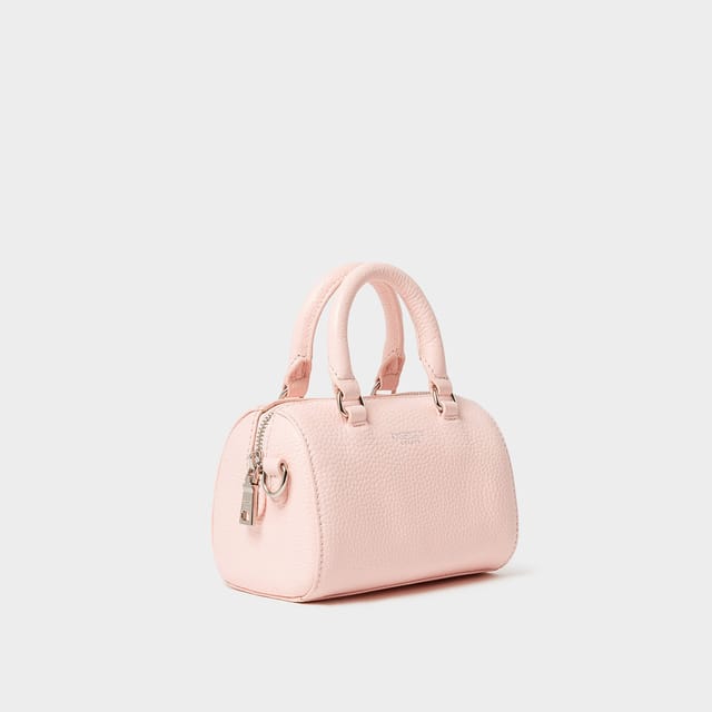 OSPREY LONDON OSPREY LONDON Women's The Madison Mini Leather Barrel Bag in Pale Pink - 2