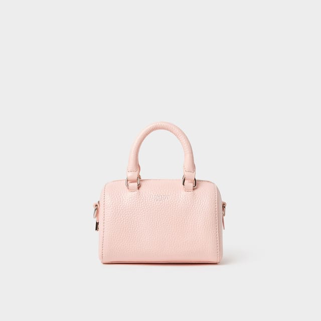 OSPREY LONDON OSPREY LONDON Women's The Madison Mini Leather Barrel Bag in Pale Pink - 3