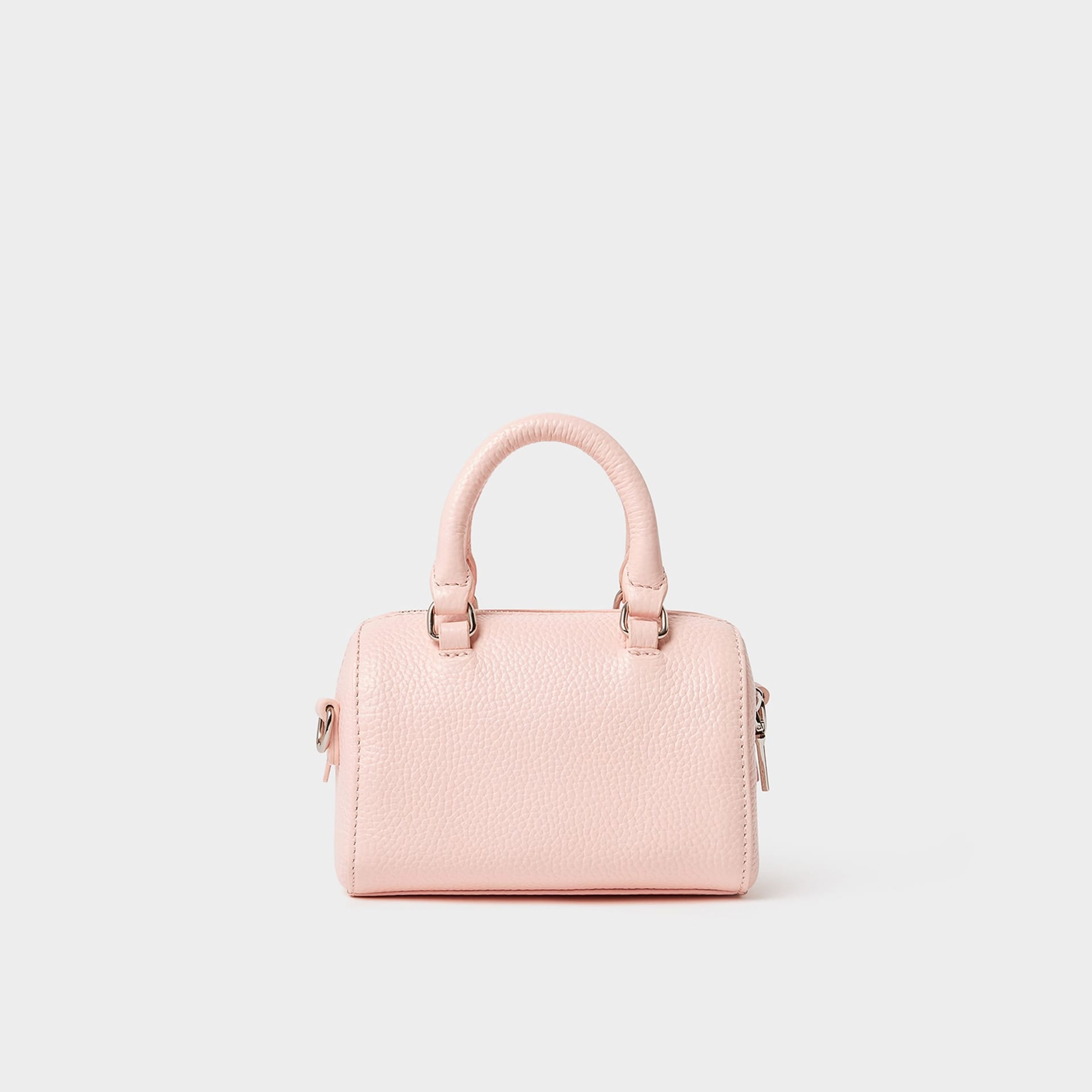 OSPREY LONDON OSPREY LONDON Women's The Madison Mini Leather Barrel Bag in Pale Pink - 4