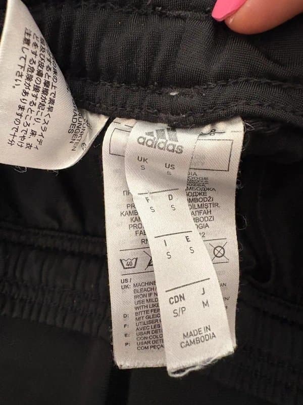 adidas Adidas Black Track Pants Joggers Size S – White Piping Sportswear