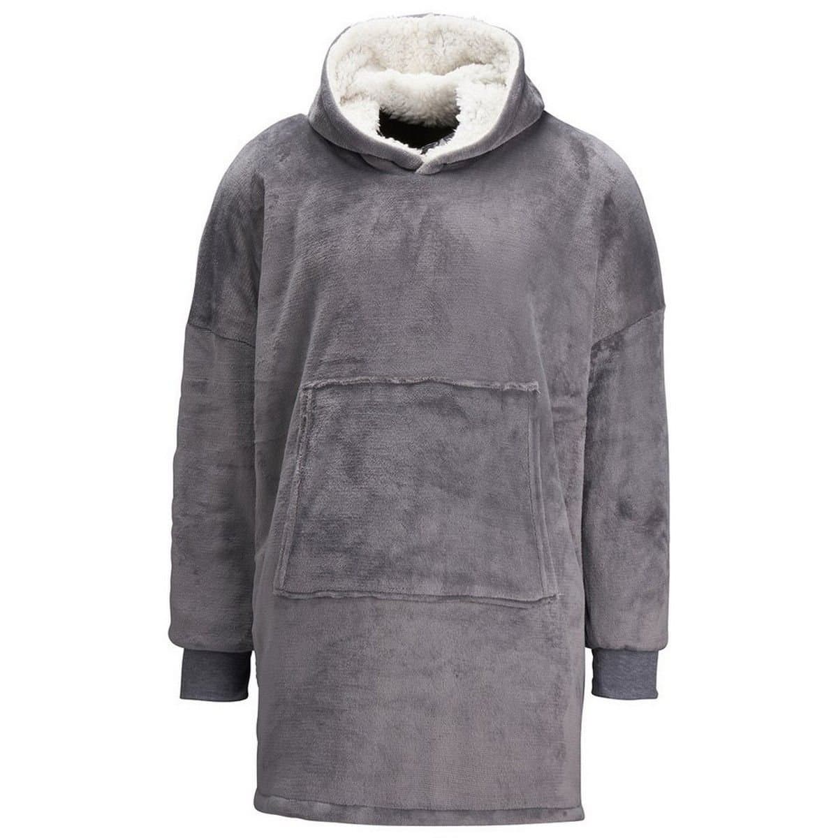 Ribbon Ribbon Men's Reversible Oversized Hoodie in Grey