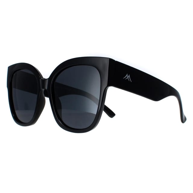 montana montana Women's Square Shiny Black Smoke Polarized MP73A Sunglasses - 2