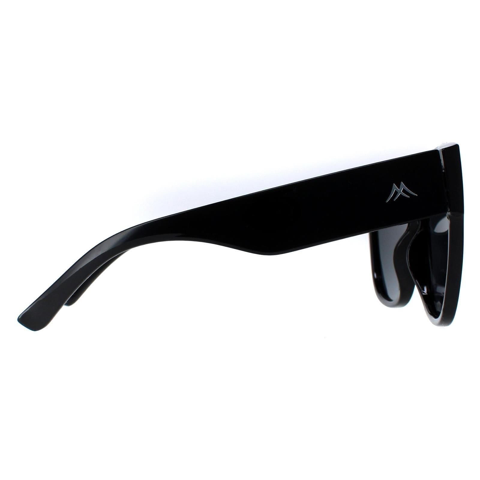 montana montana Women's Square Shiny Black Smoke Polarized MP73A Sunglasses - 4