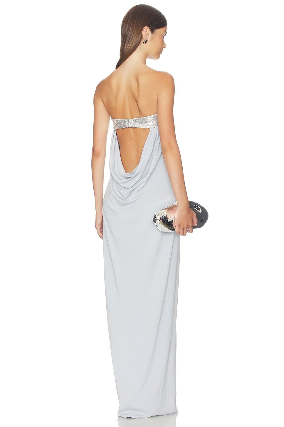 revolve Revolve Grey Embroidered Maxi Dress