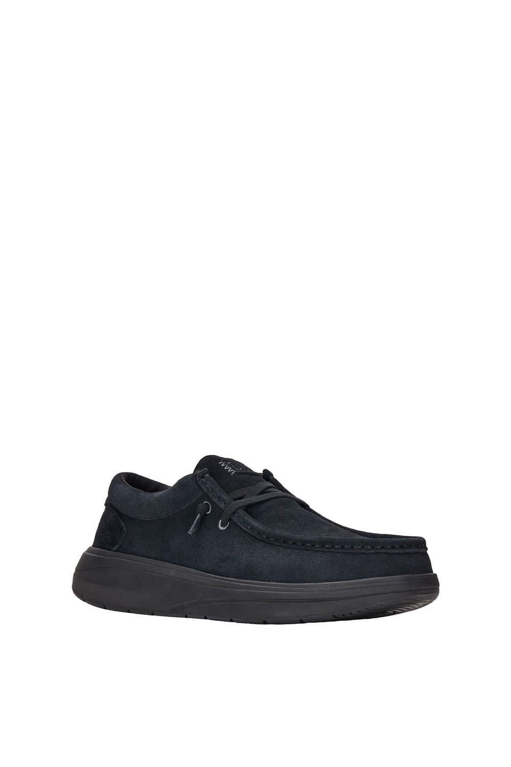 Hey Dude Hey Dude Men's Wally COMF Suede Slip on Shoe in Black