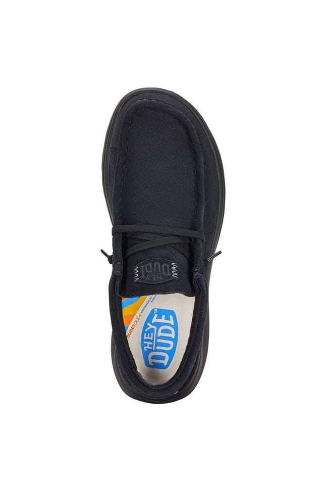Hey Dude Hey Dude Men's Wally COMF Suede Slip on Shoe in Black - 3