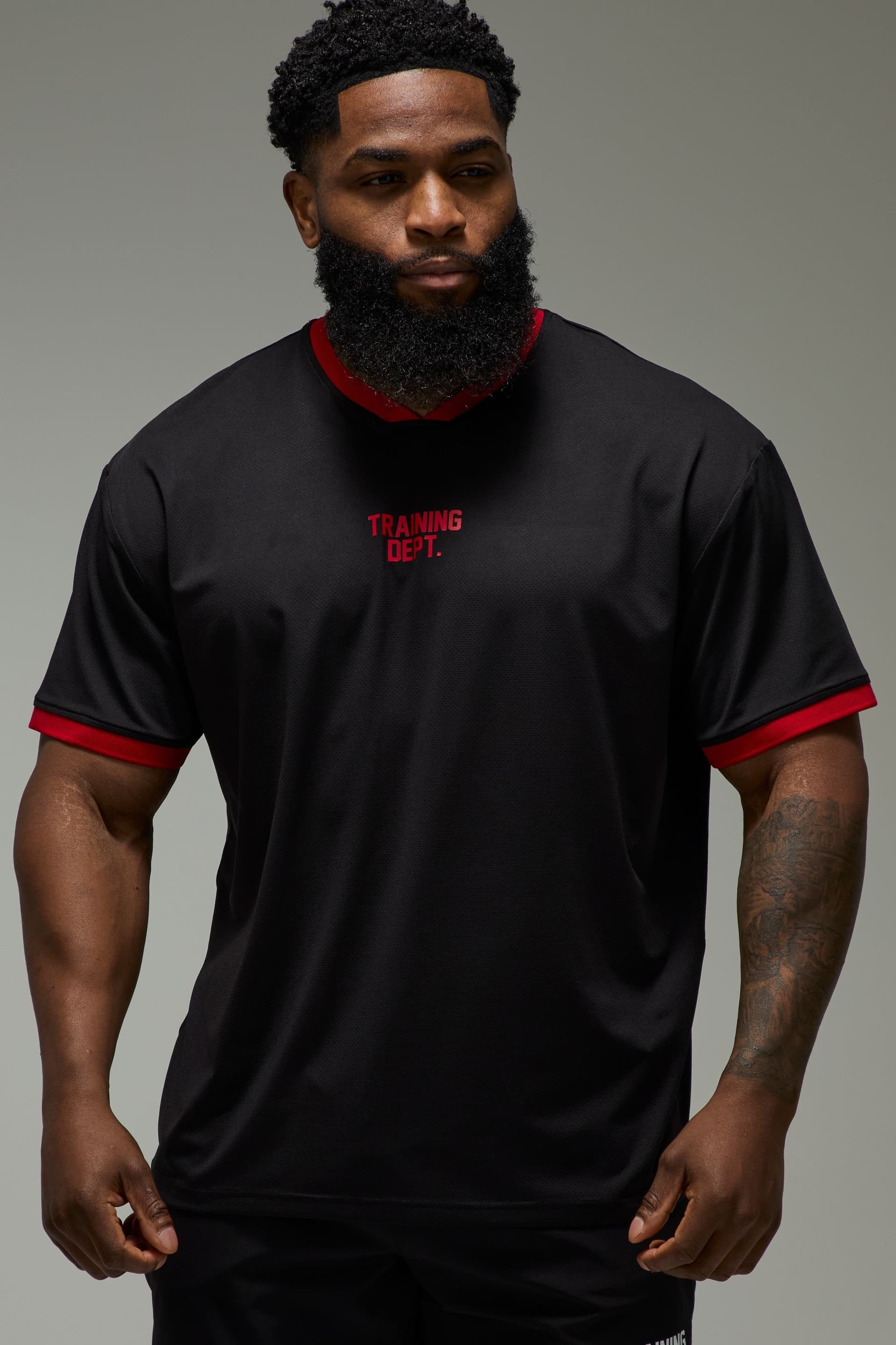 Training Dept. Training Dept. Men's Training Dept Contrast Trim Oversized T-shirt in Black