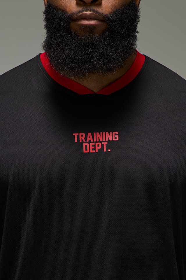 Training Dept. Training Dept. Men's Training Dept Contrast Trim Oversized T-shirt in Black - 3