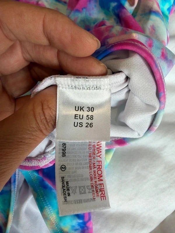 Simply Be Simply Be Plus Size Abstract Print Halterneck Swimsuit UK 30 Tummy Control - 1