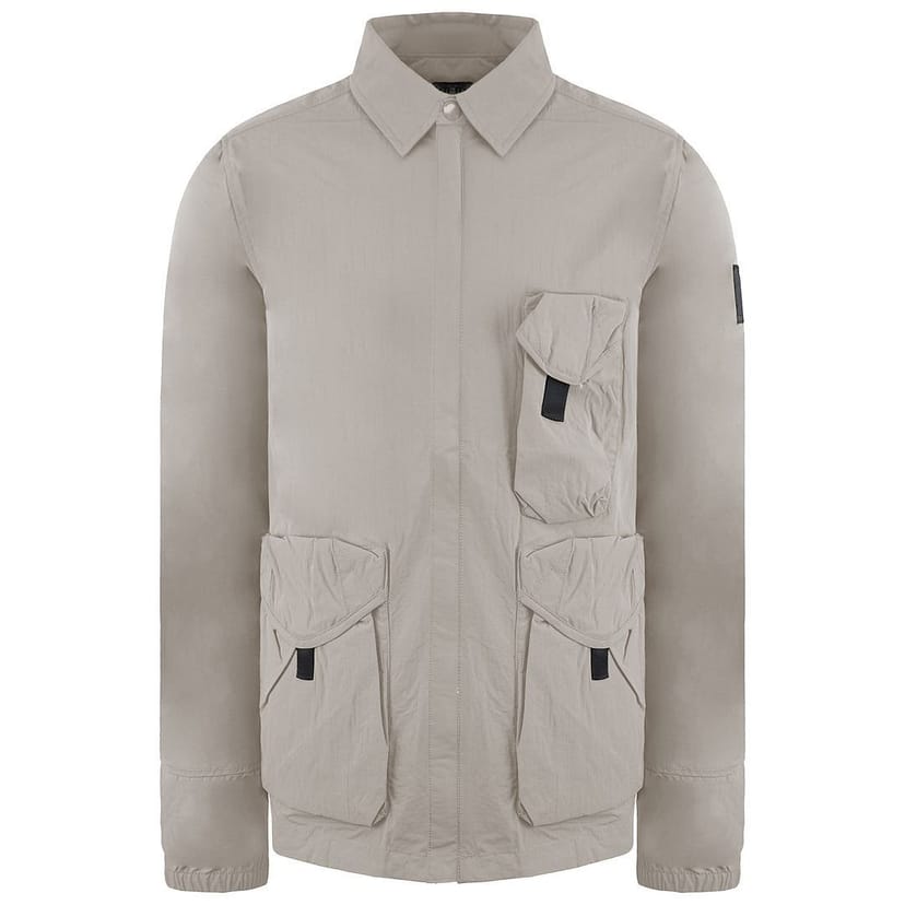 Weekend Offender Weekend Offender Men's Long Sleeve Zip Up Beige Hamburg Jacket - 1