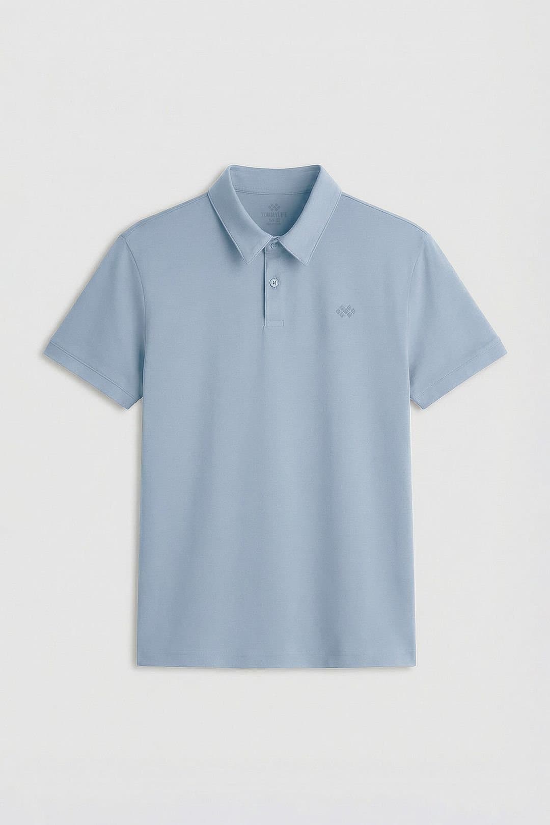 Tommy Life Tommy Life Men's Cotton Elastane Polo T-Shirt in Baby Blue