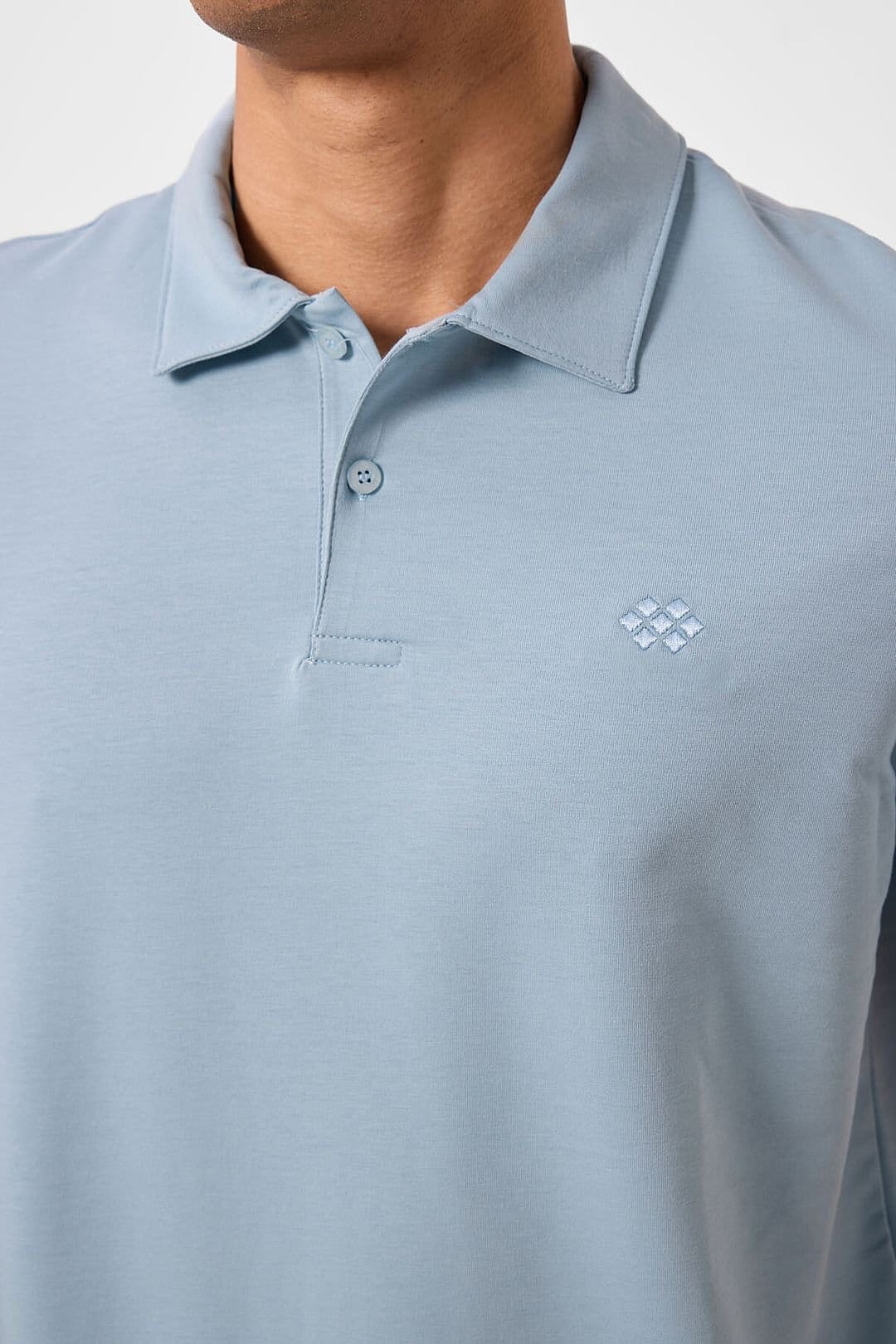 Tommy Life Tommy Life Men's Cotton Elastane Polo T-Shirt in Baby Blue - 4