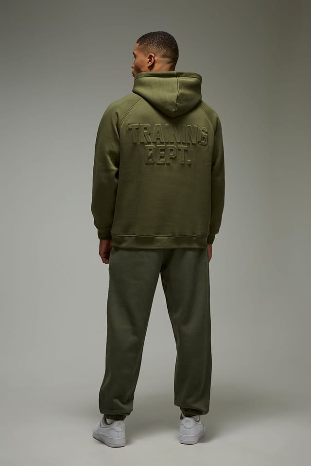 Training Dept. Training Dept. Men's Training Dept Embossed Oversized Hoodie in Khaki - 2