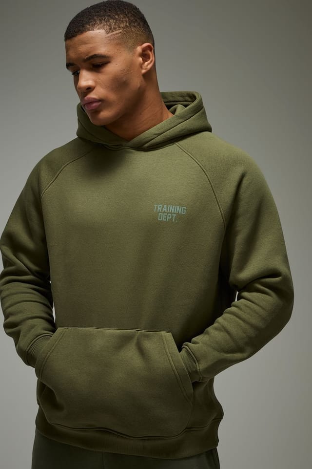 Training Dept. Training Dept. Men's Training Dept Embossed Oversized Hoodie in Khaki - 3