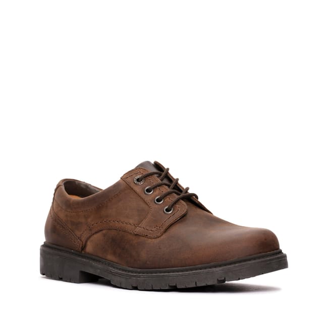 Clarks Clarks Men's Lane Stride Brown Leather Derby Shoes - 2