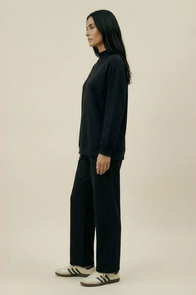 The Night Store The Night Store Women's Black Turtle Neck Lounge Trouser Set - 2