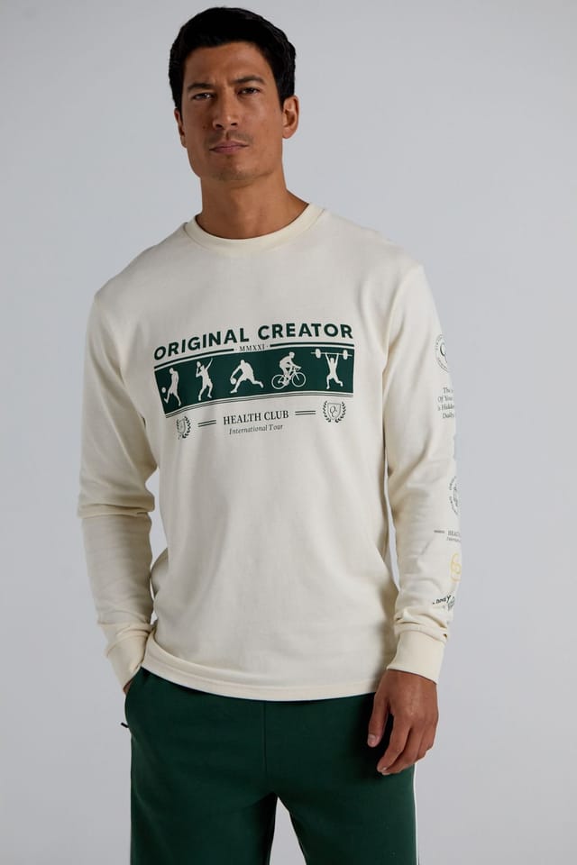 Original Creator Original Creator Men's Sports Long Sleeve T-Shirt - Off-White - 2