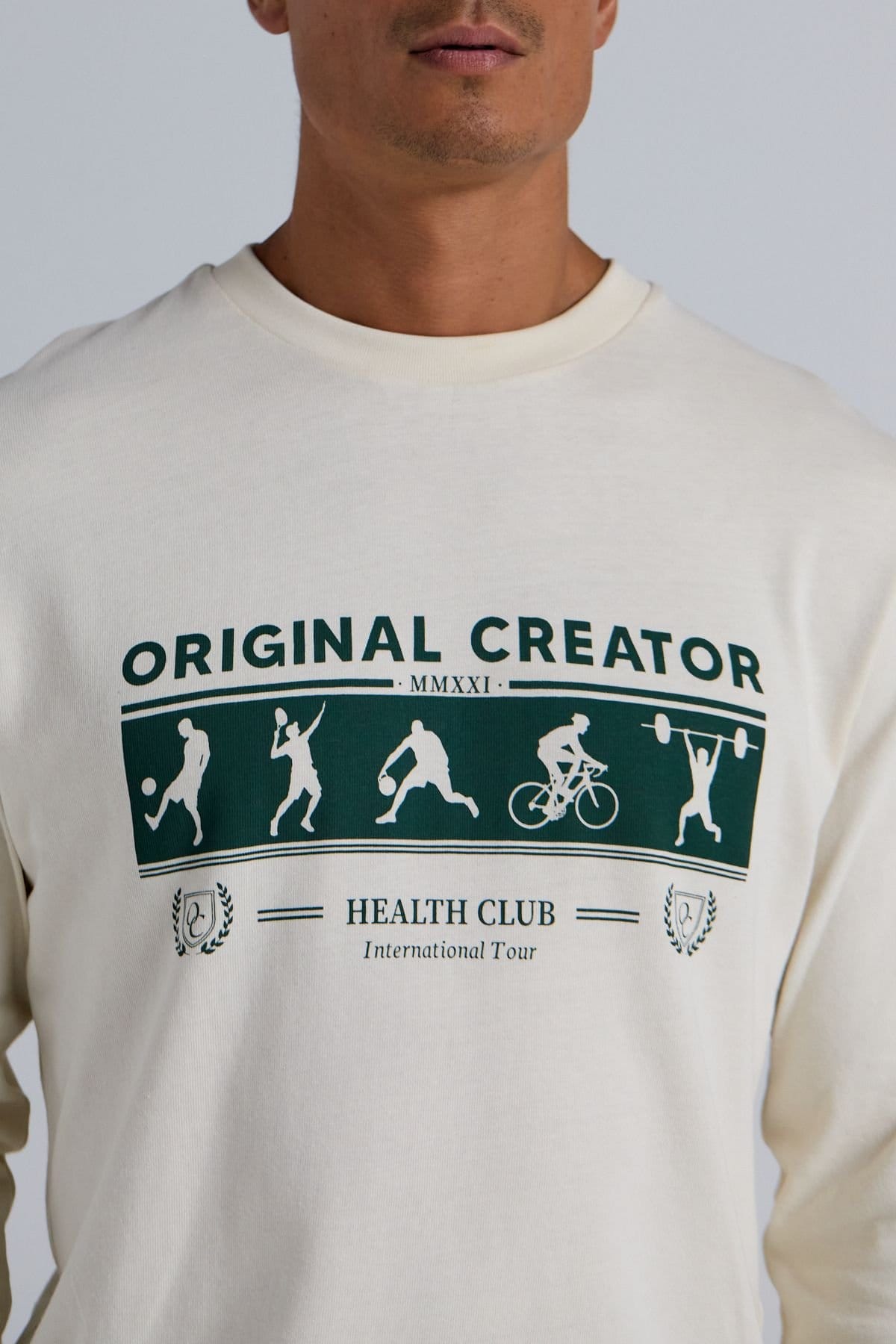 Original Creator Original Creator Men's Sports Long Sleeve T-Shirt - Off-White - 4