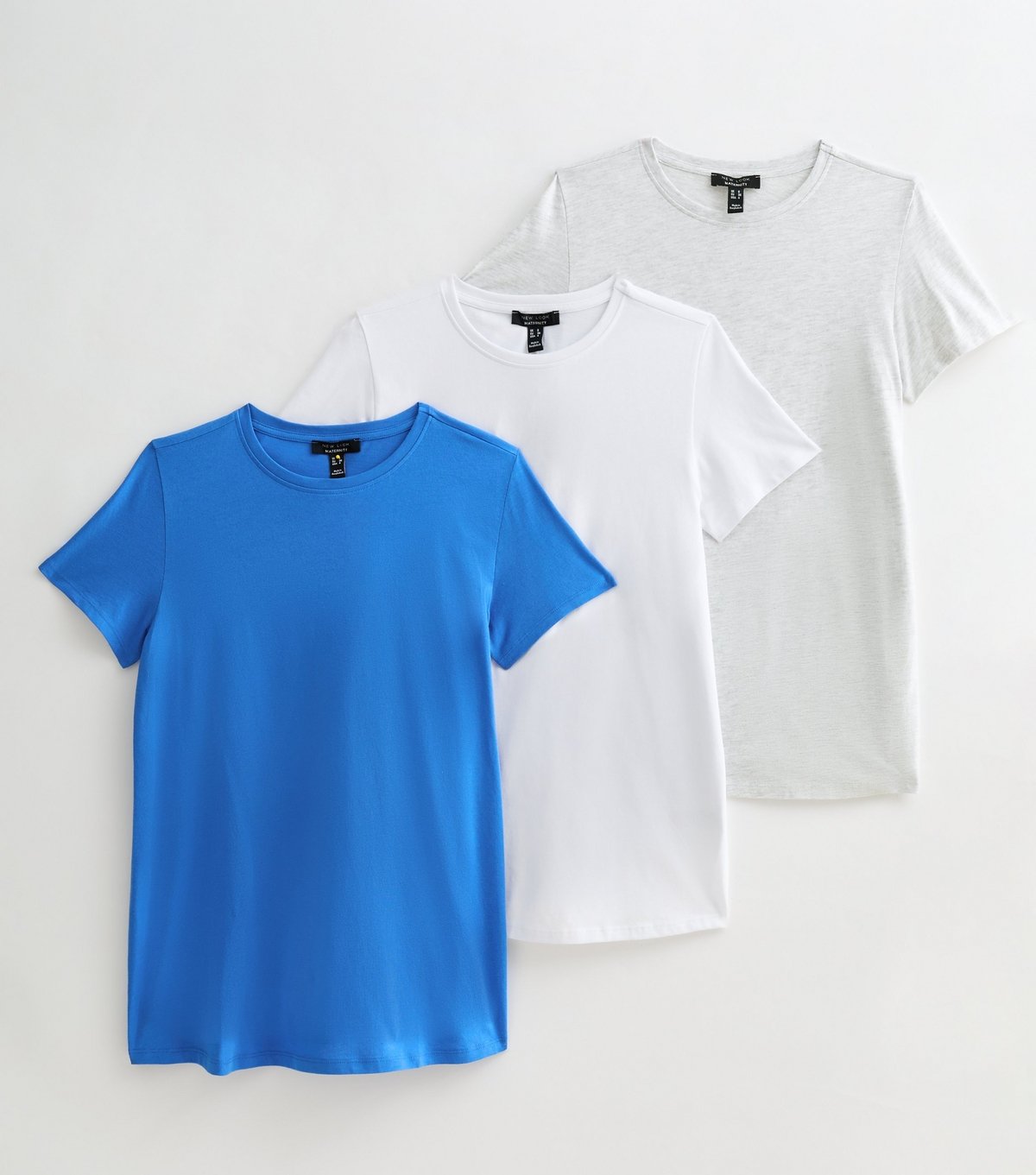 New Look Women's Maternity Pack of 3 Blue Crew Neck T-Shirts New Look - 1