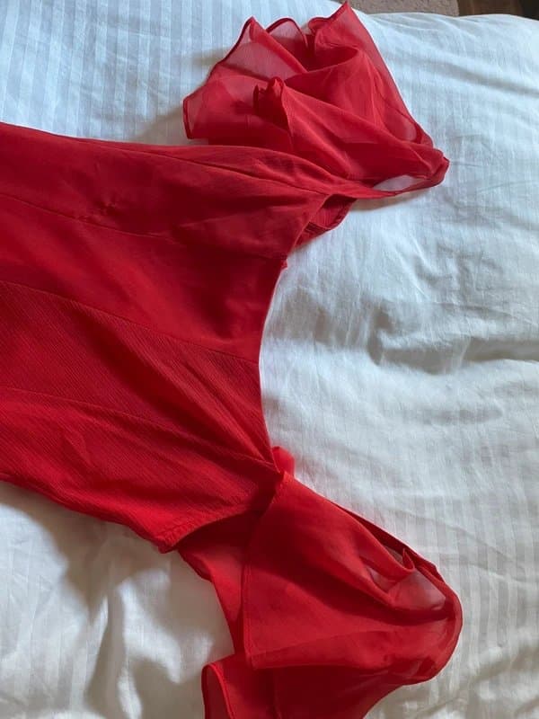 ASOS ASOS red dress with shoulder detailing