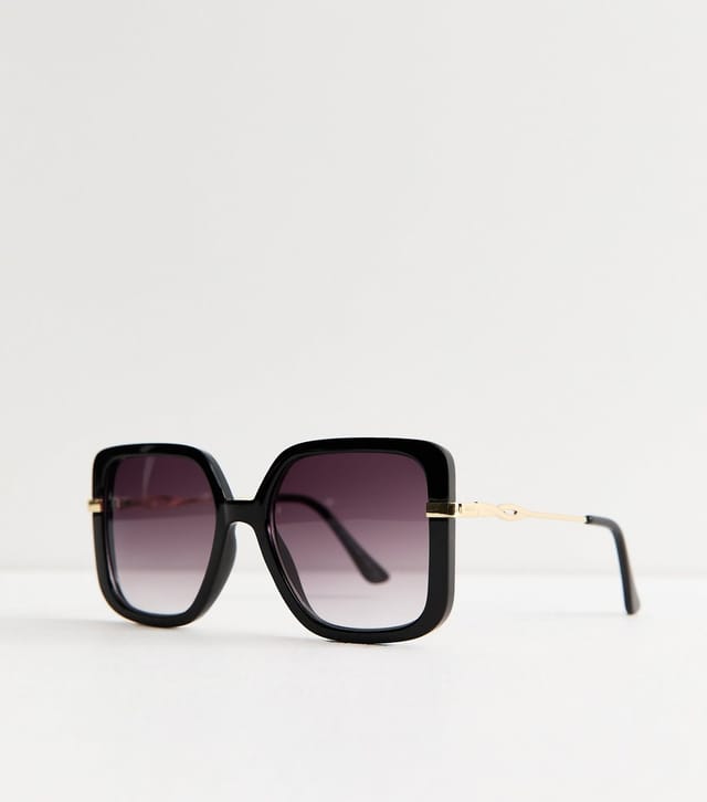 New Look Black Tortoiseshell Oversized Square Frame Sunglasses New Look - 2