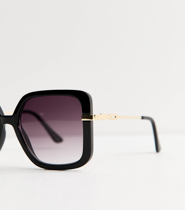 New Look Black Tortoiseshell Oversized Square Frame Sunglasses New Look - 3