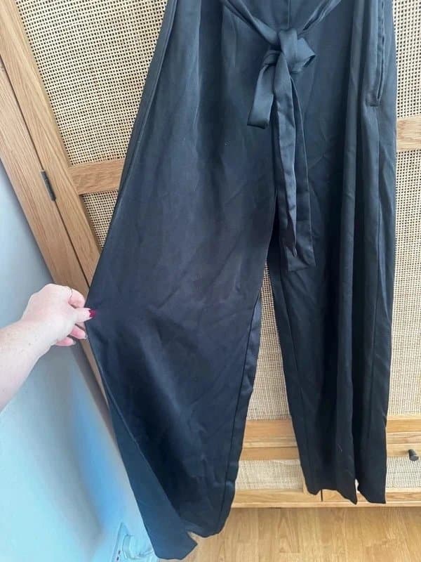 New Look Black corset jumpsuit wide leg 8
