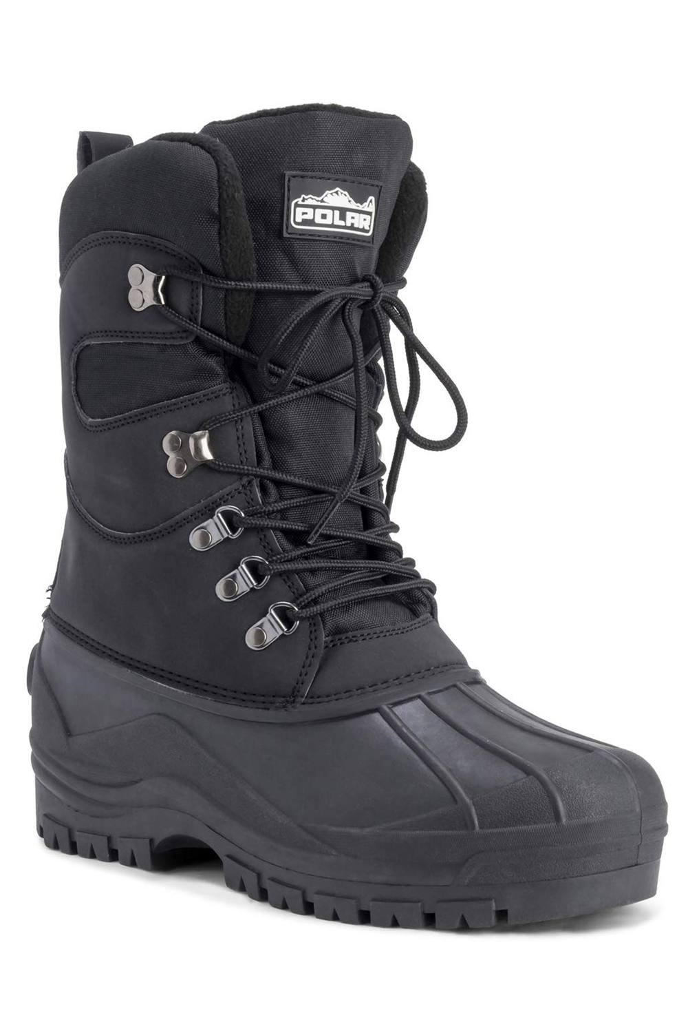 Viva VIVA Men's Polar Men's Waterproof Winter Boots - Lace-Up for Walking & Hiking in Black - 2