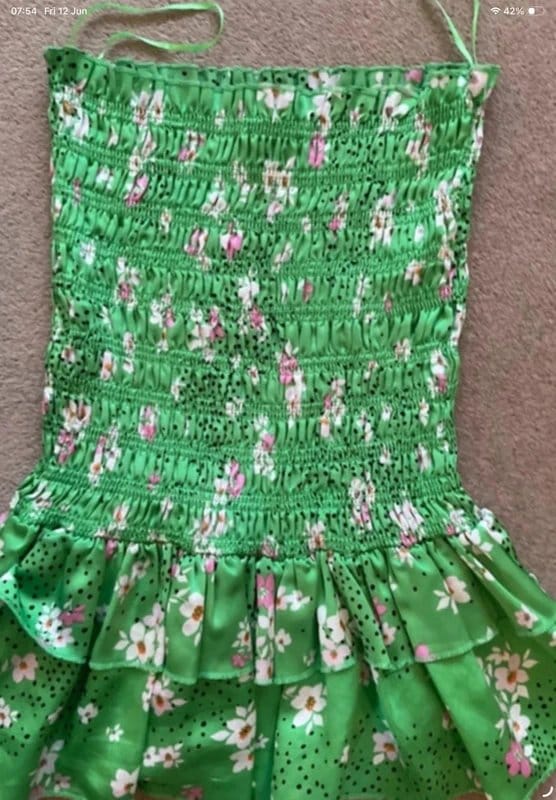 Never Fully Dressed Green Floral Print Midi Skirt Size 12