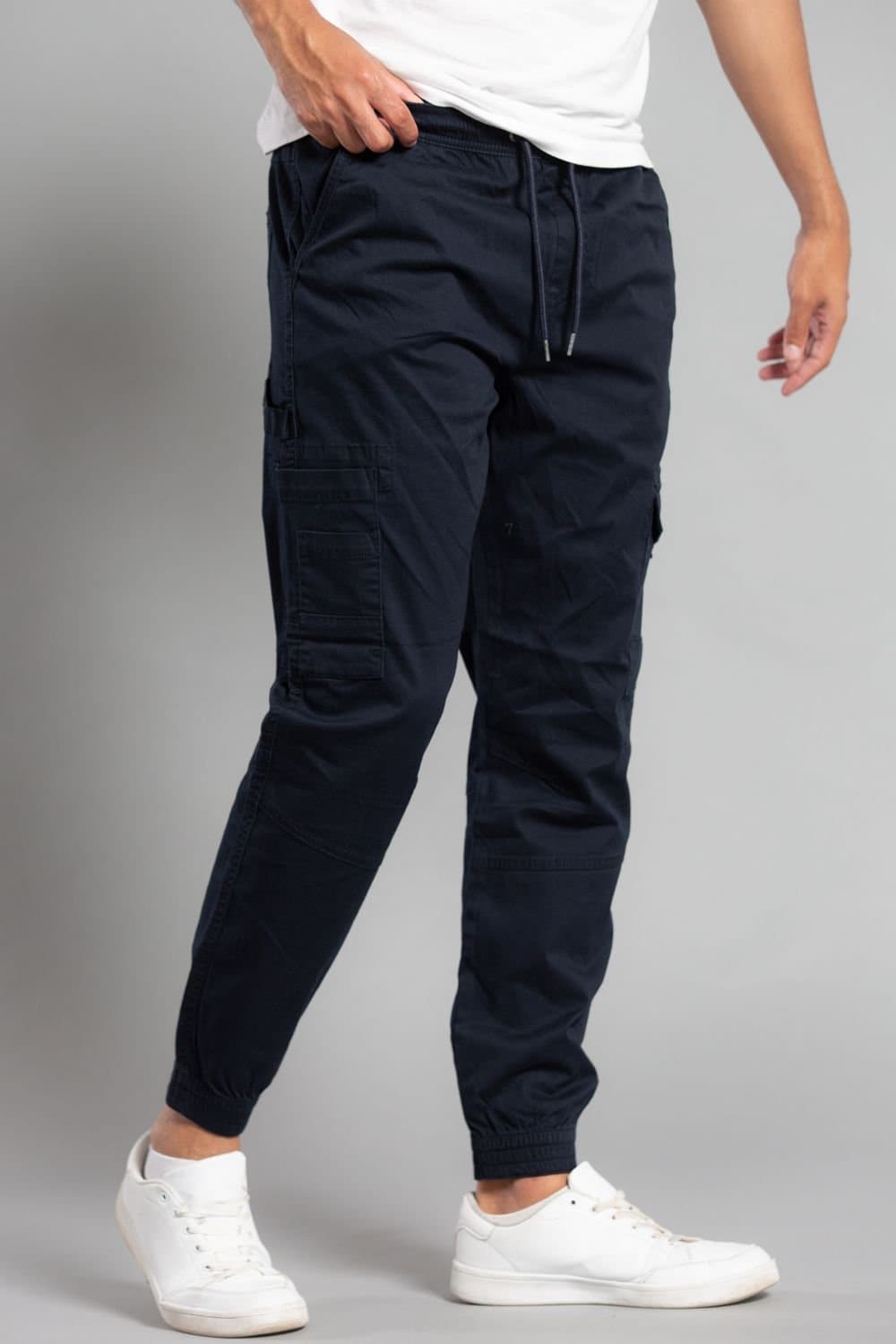 Tokyo Laundry Tokyo Laundry Men's Cotton Drawstring Cargo Trousers in Navy