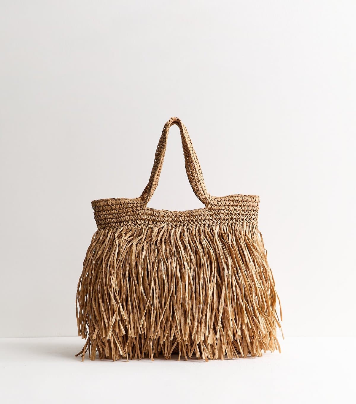 New Look New Look Stone Woven Fringe Tote Bag