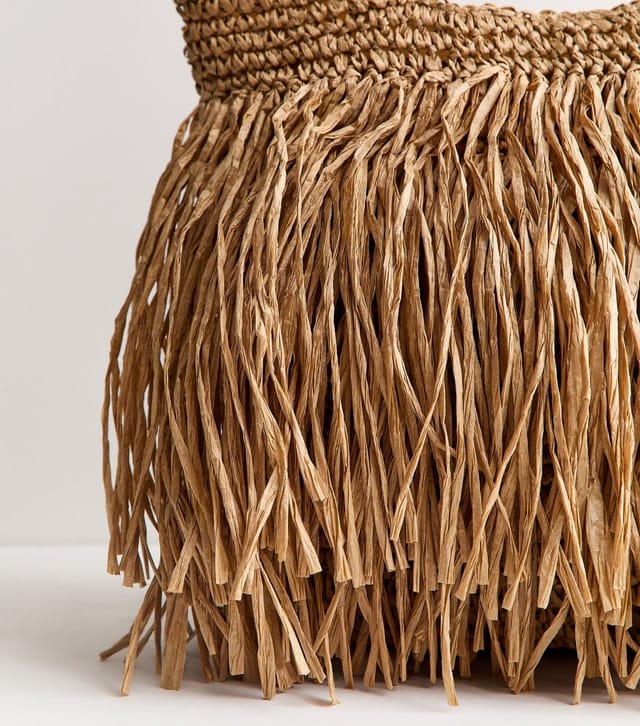 New Look Stone Woven Fringe Tote Bag New Look - 3