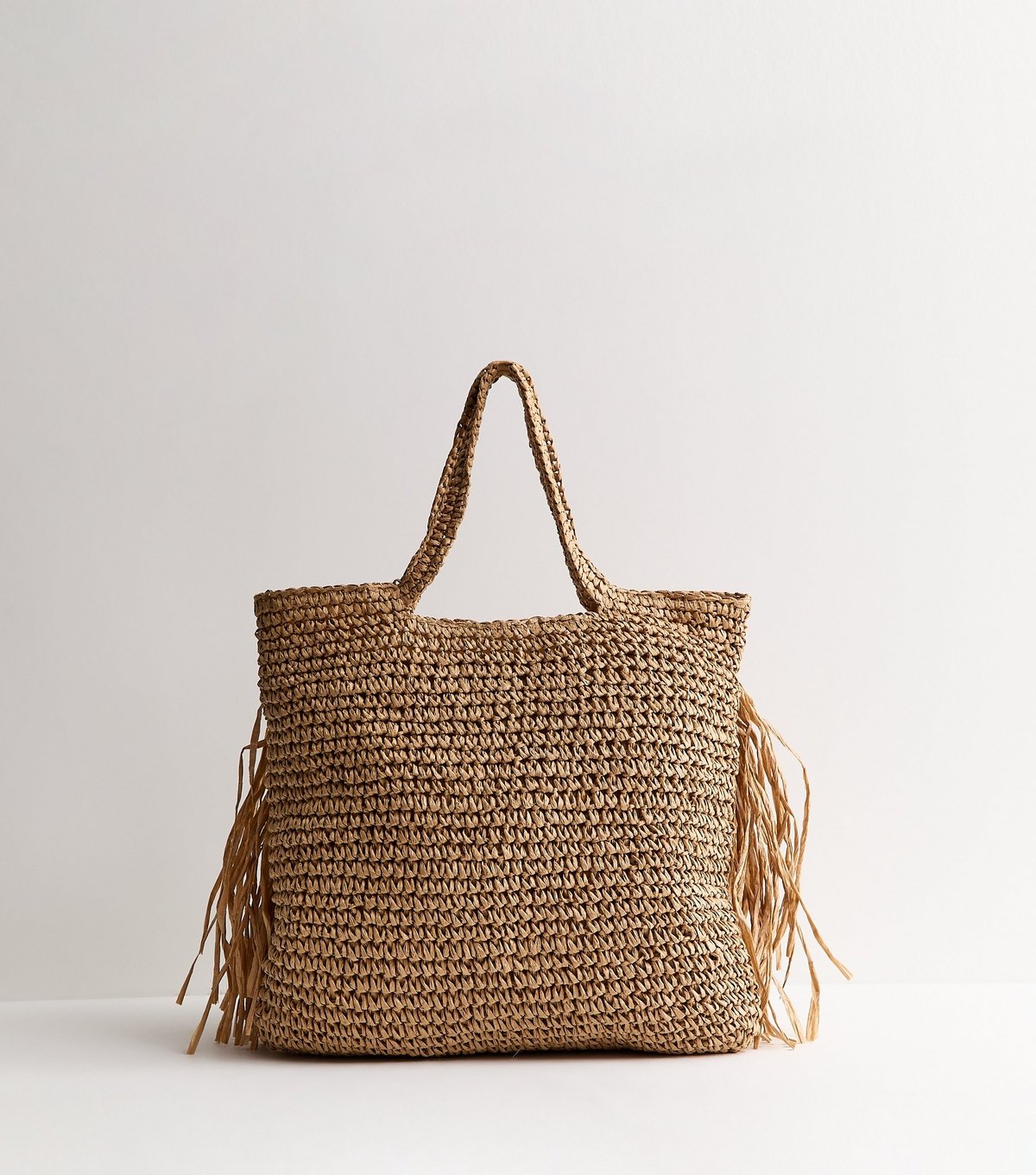 New Look Stone Woven Fringe Tote Bag New Look - 4