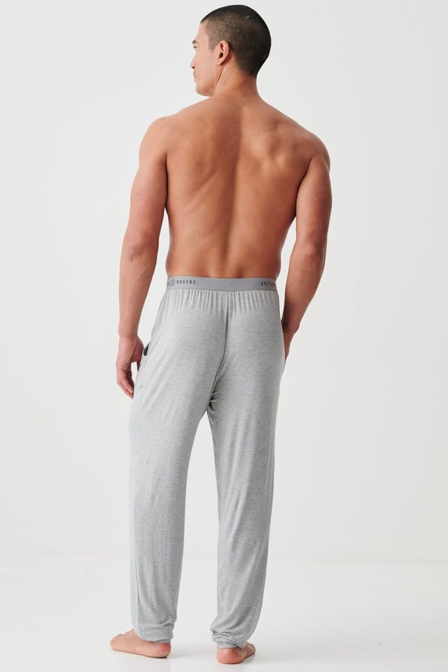 British Boxers British Boxers Men's "Grey Marl" Bamboo Pyjama Trousers in Mid Grey - 3