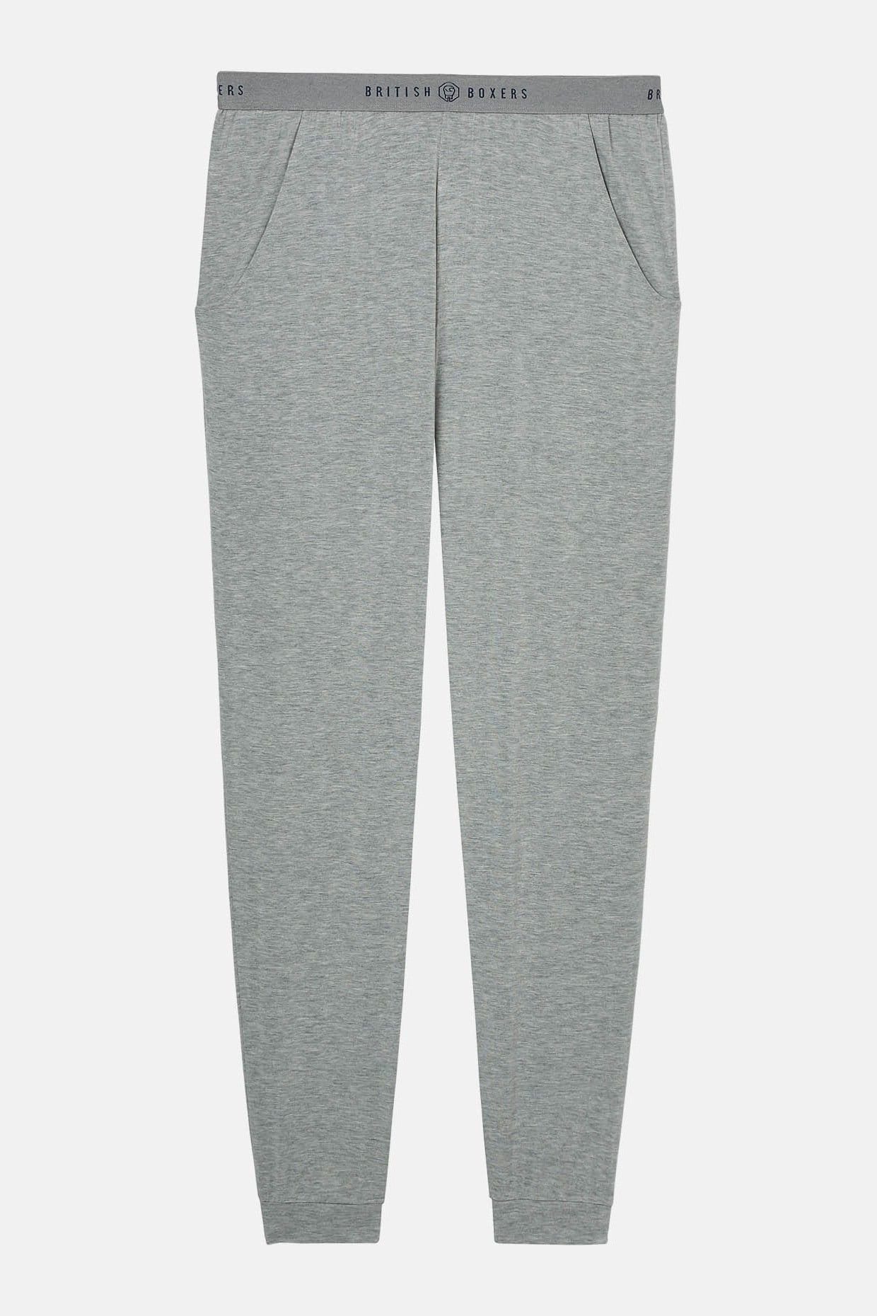 British Boxers British Boxers Men's "Grey Marl" Bamboo Pyjama Trousers in Mid Grey - 4