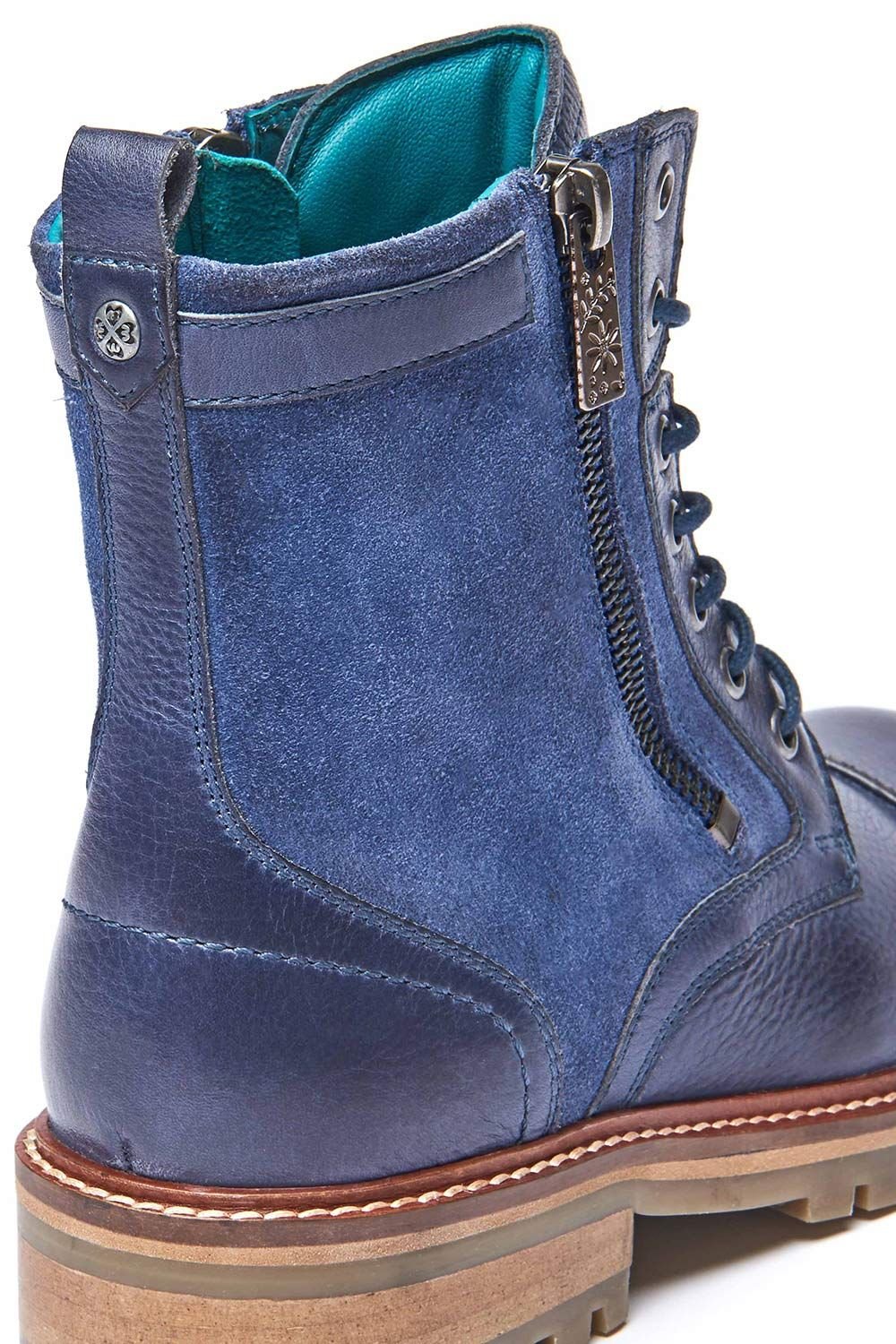 Moshulu Moshulu Women's 'Bardsey 2' Leather Biker Boots in Blue - 4