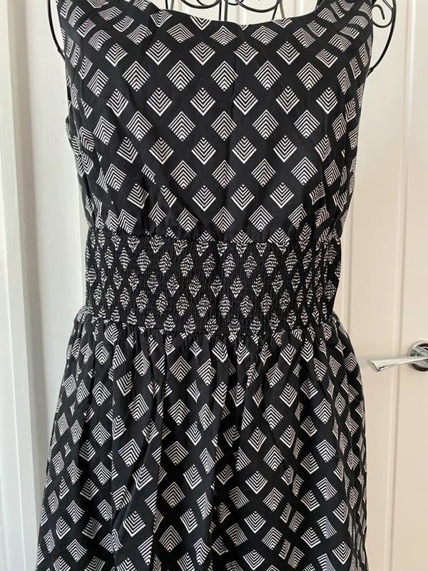 White House Black Market Black & white diamond shape print a line dress by US brand White House black market in size 12-14