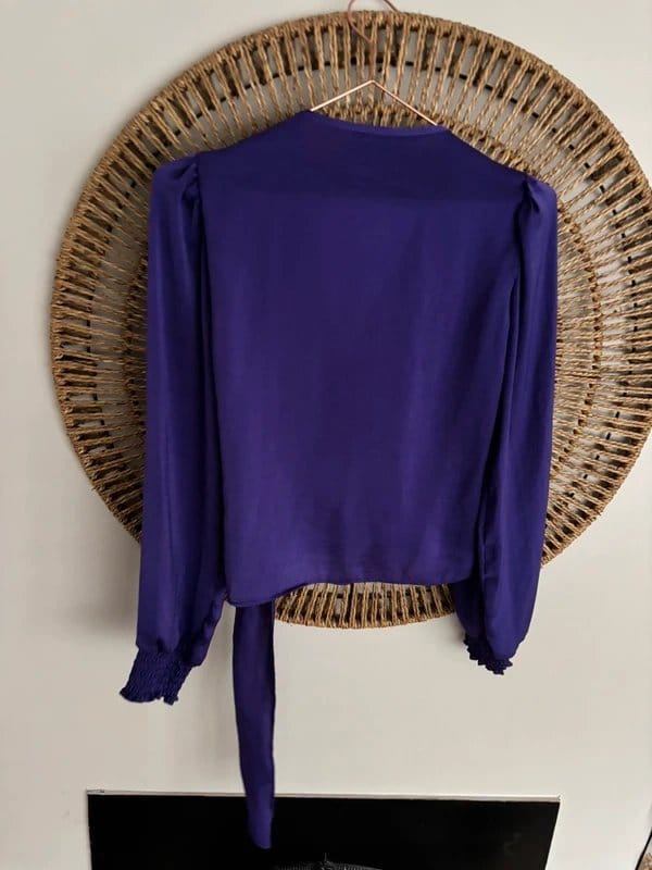 New Look Purple saying wrap around top size 10 - 1