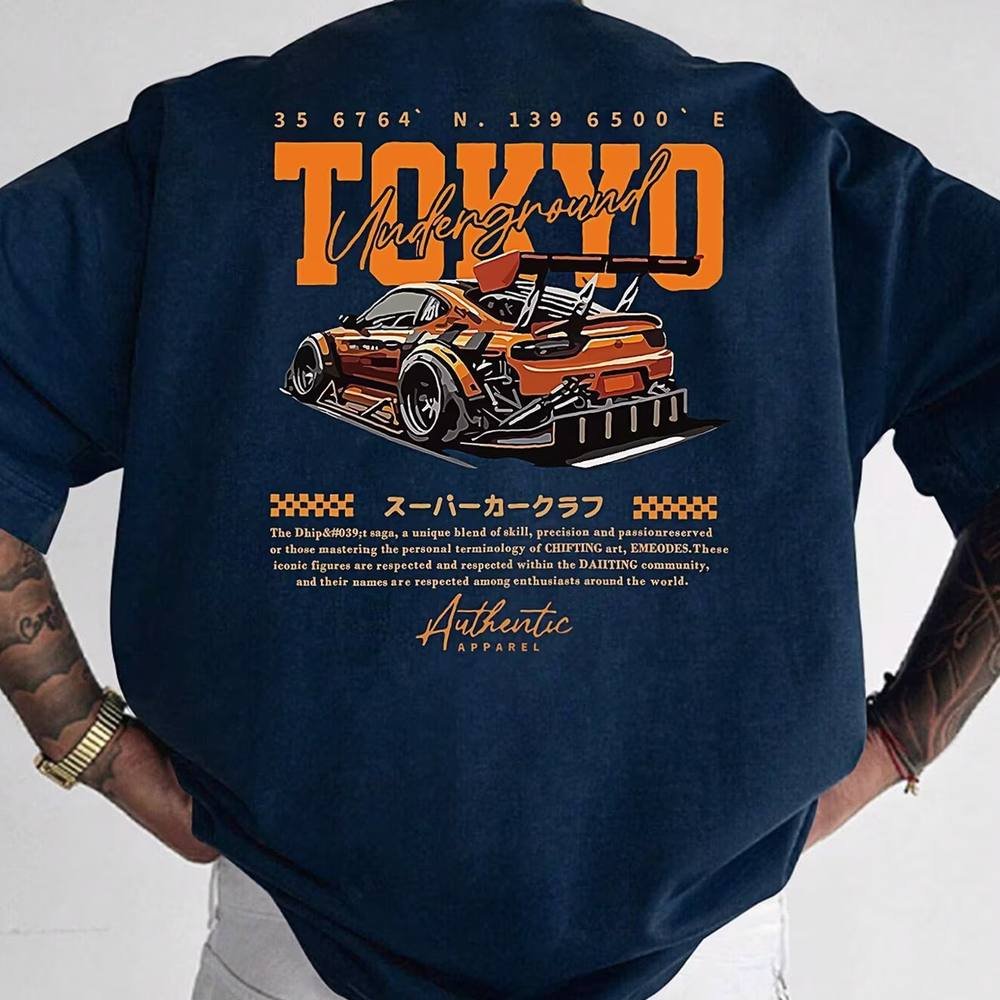 Dragodirect Dragodirect Men's Men's Retro Printed Short Sleeve T-Shirt in Dark Navy - 3