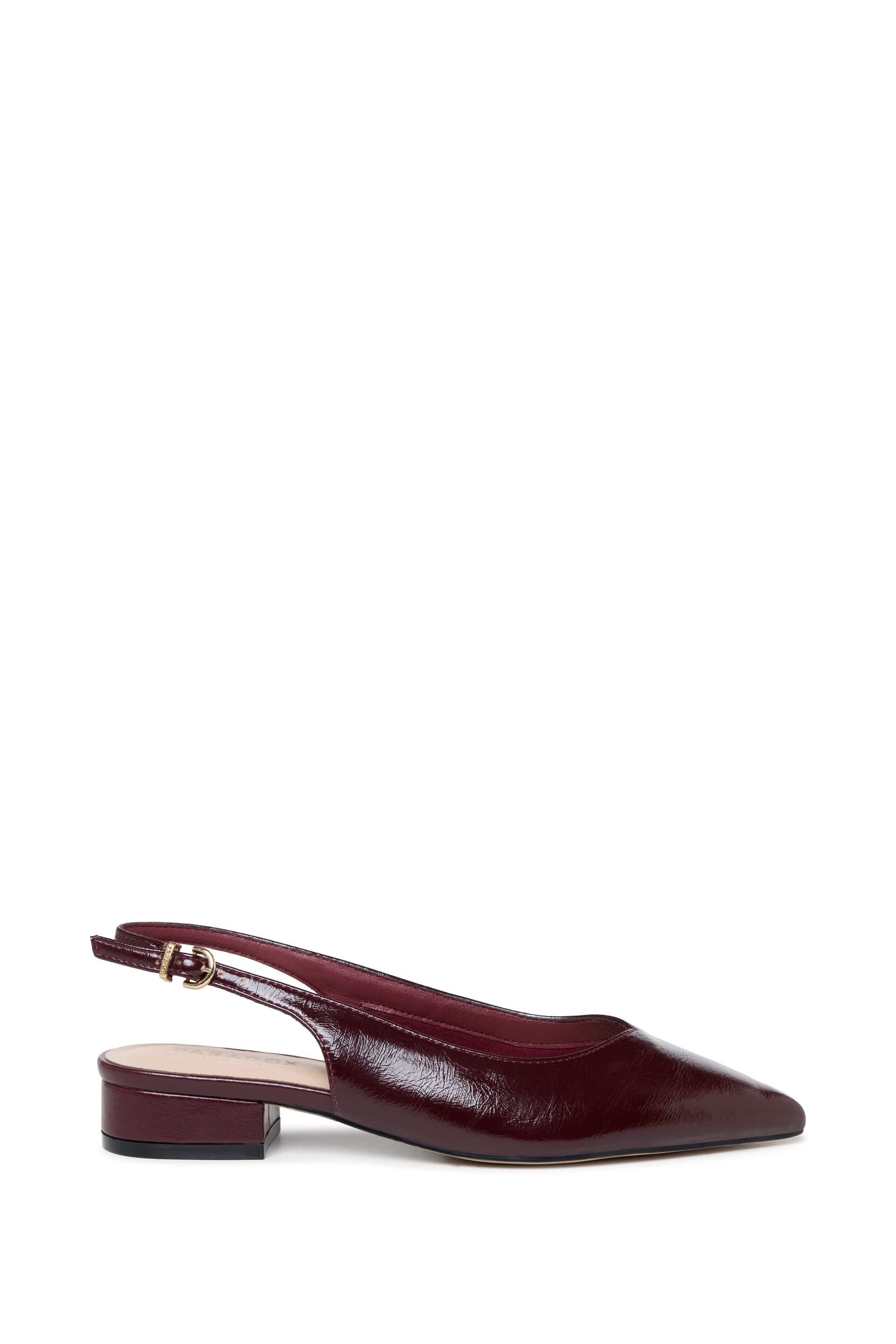 Paradox London Paradox London Women's Karissa' Block Heel Slingback Shoes in Burgundy