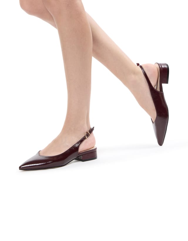 Paradox London Paradox London Women's Karissa' Block Heel Slingback Shoes in Burgundy - 2