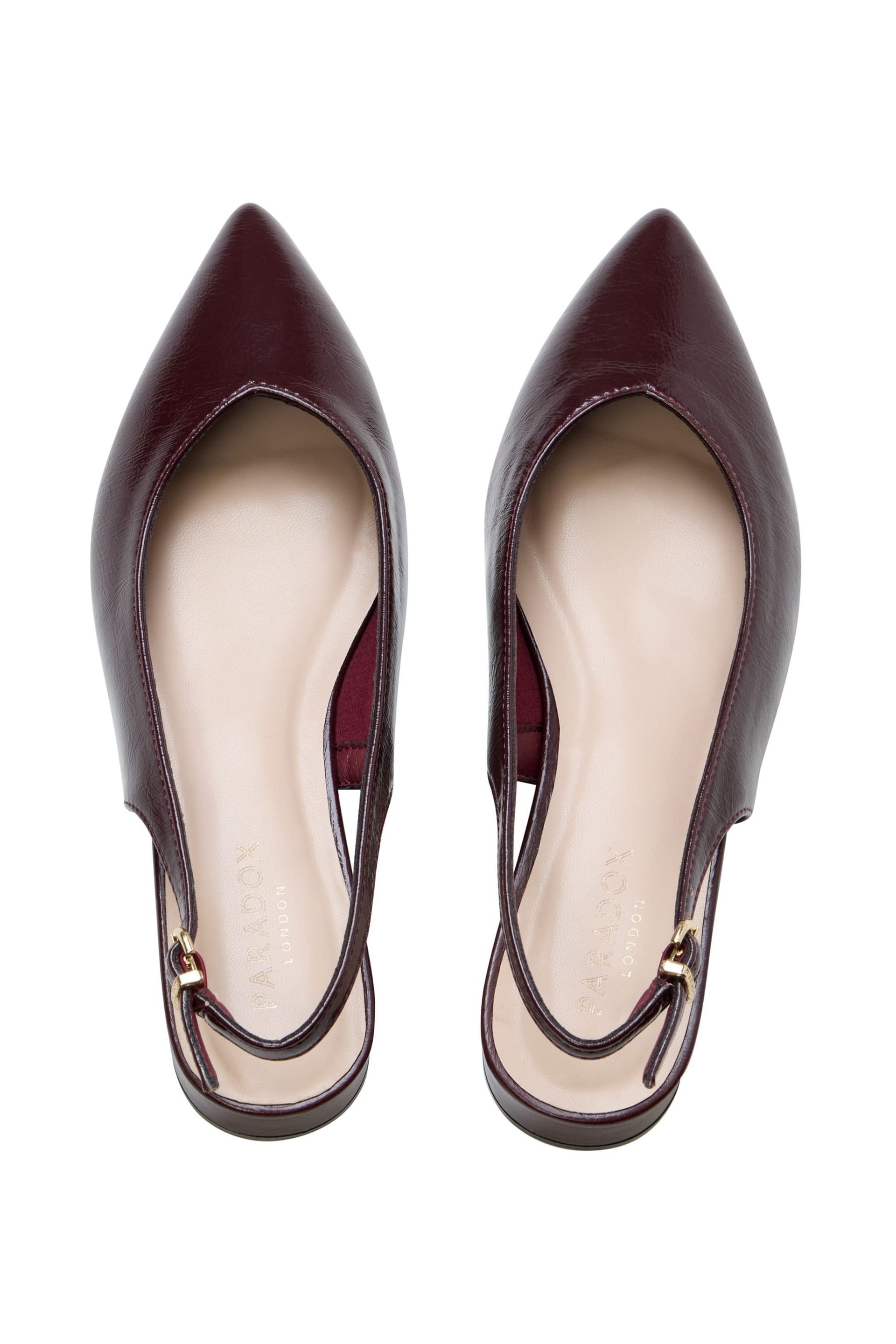 Paradox London Paradox London Women's Karissa' Block Heel Slingback Shoes in Burgundy - 4