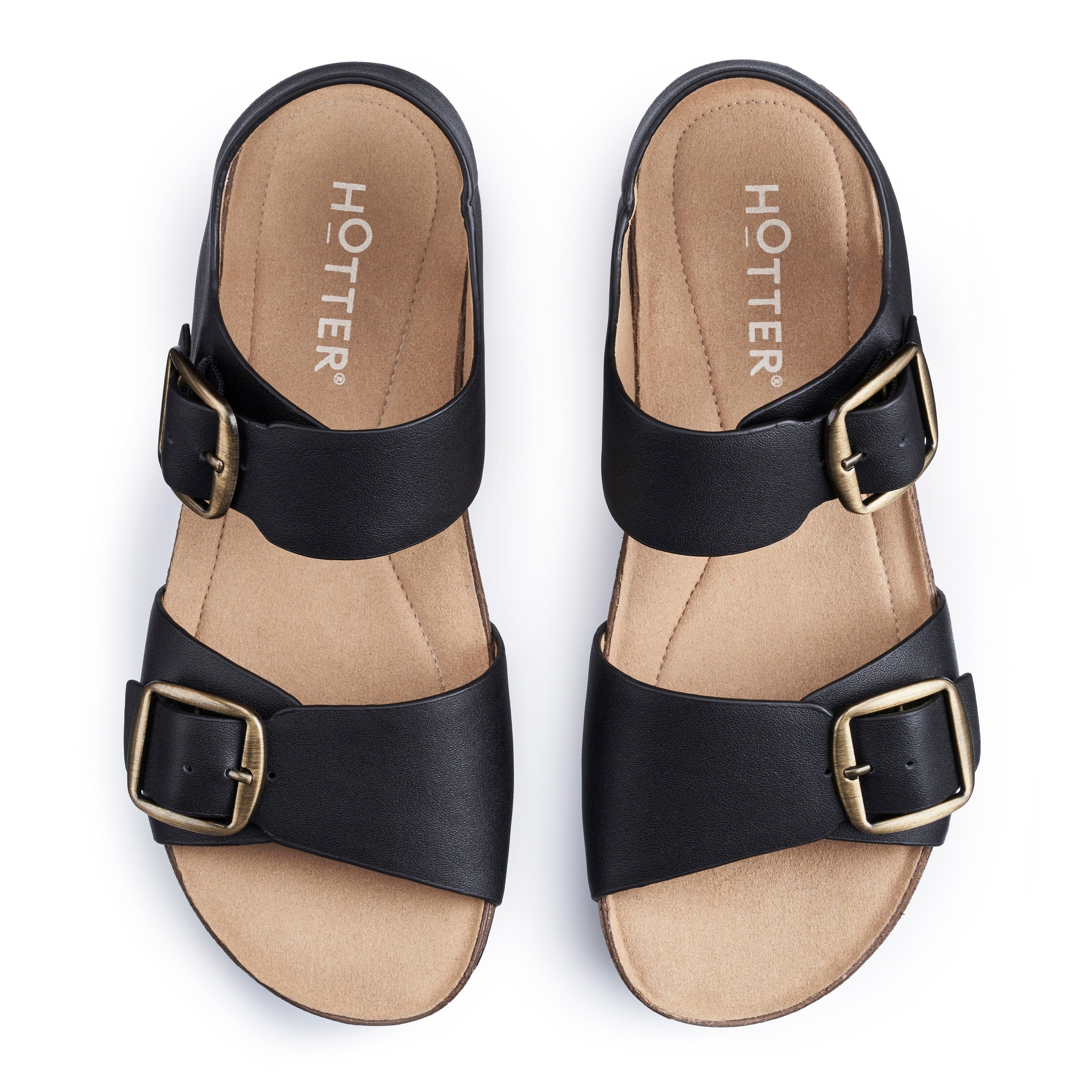 Hotter Hotter Women's 'Tourist II' Cork Wedge Sandals in Black - 3