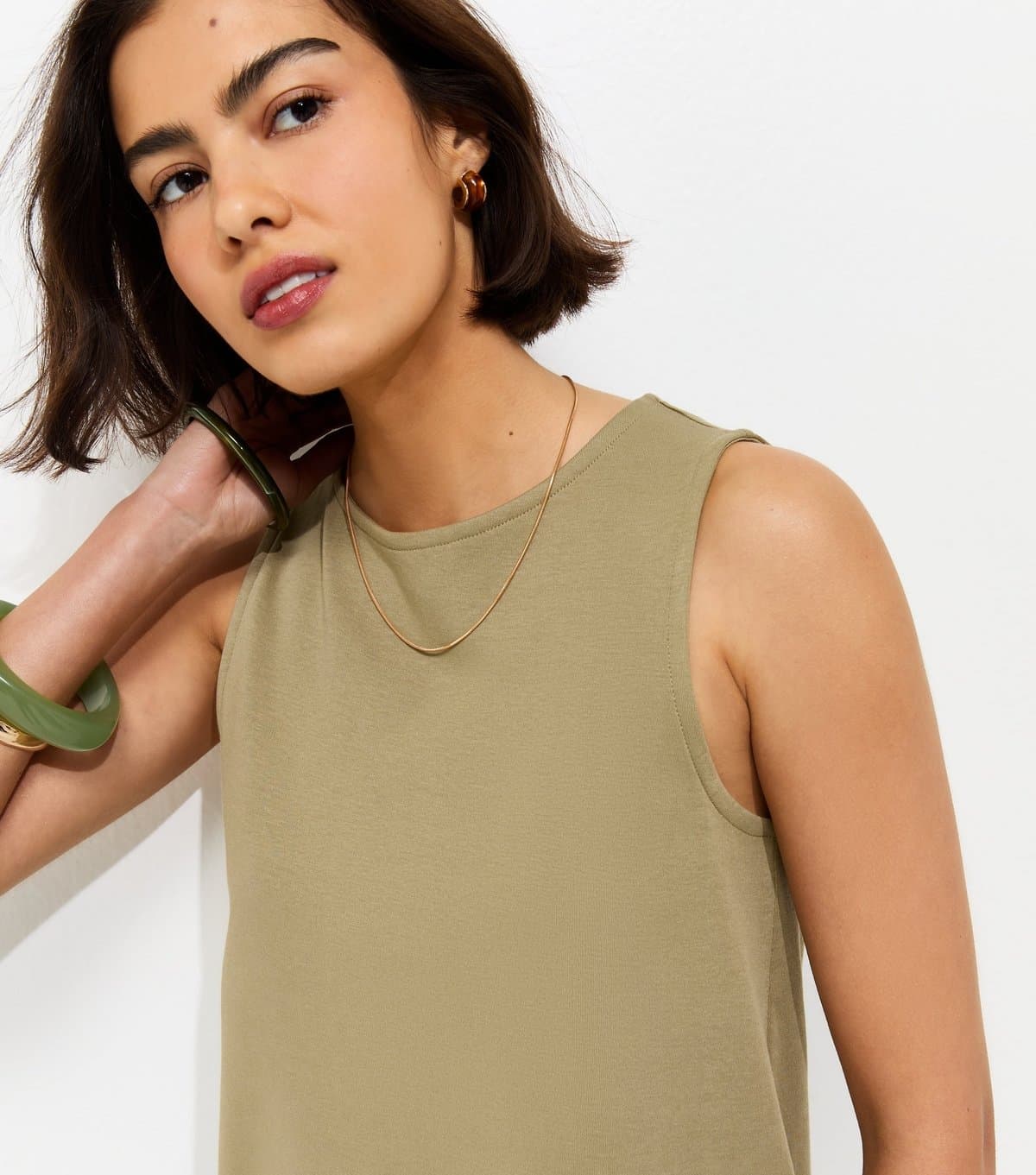 New Look Women's Premium Light Green Jersey Tank Top New Look