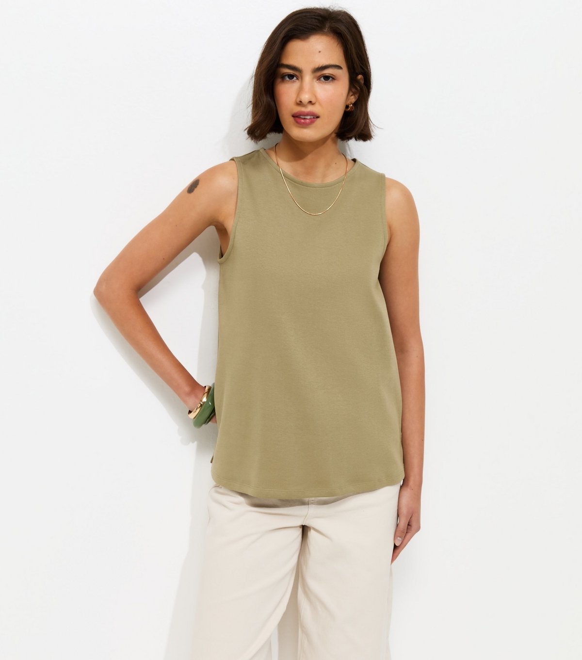 New Look Women's Premium Light Green Jersey Tank Top New Look - 2